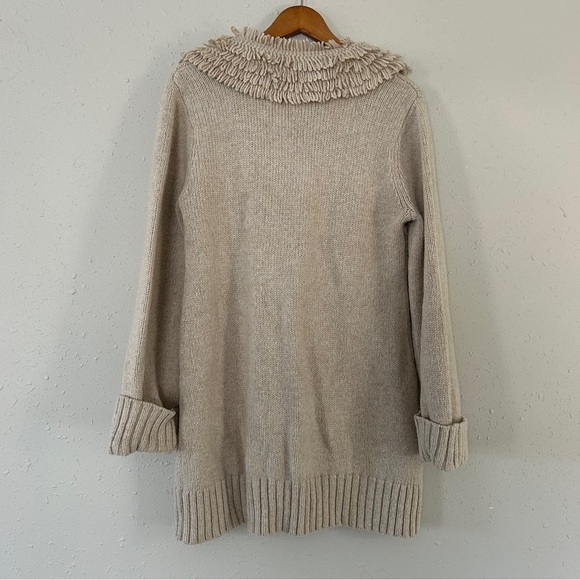 Caslon Cream Wool Blend Fringe Collar Cardigan Jacket 70s Fall XL Casual - Picture 4 of 6